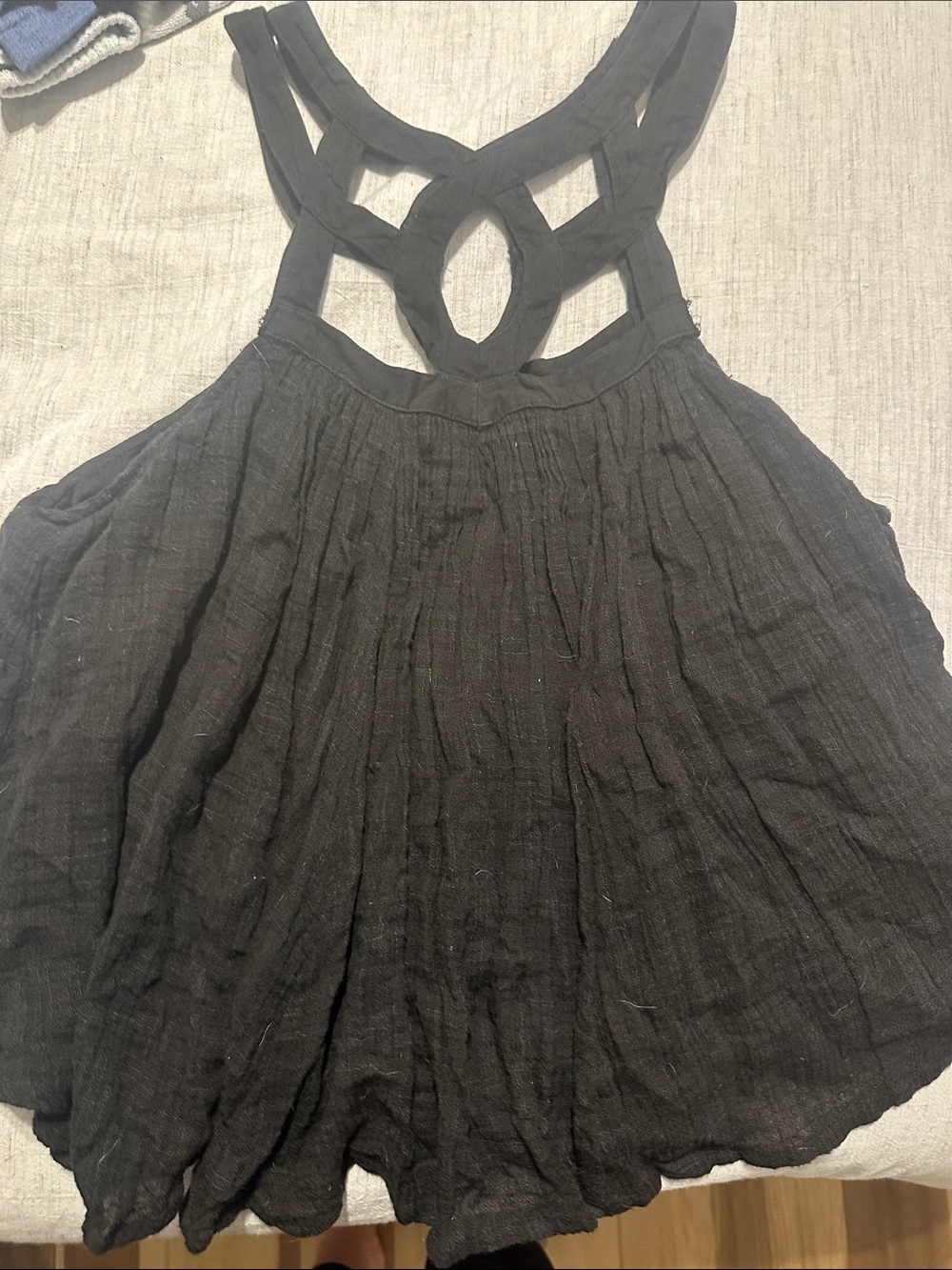 Free People Black Strappy Cutout Tank Top